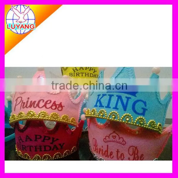 2015 new party hat princess hat happy birthday hat crown with led light with music