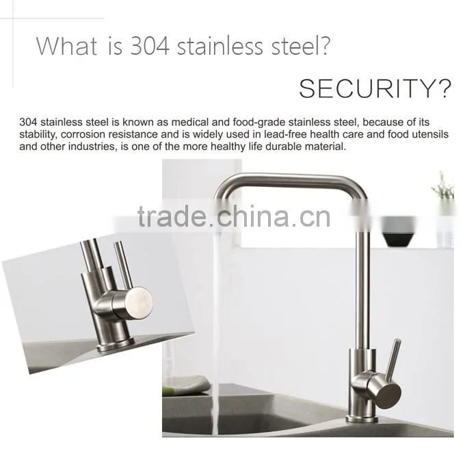 single handle ceramic valve 304ss double way faucets design