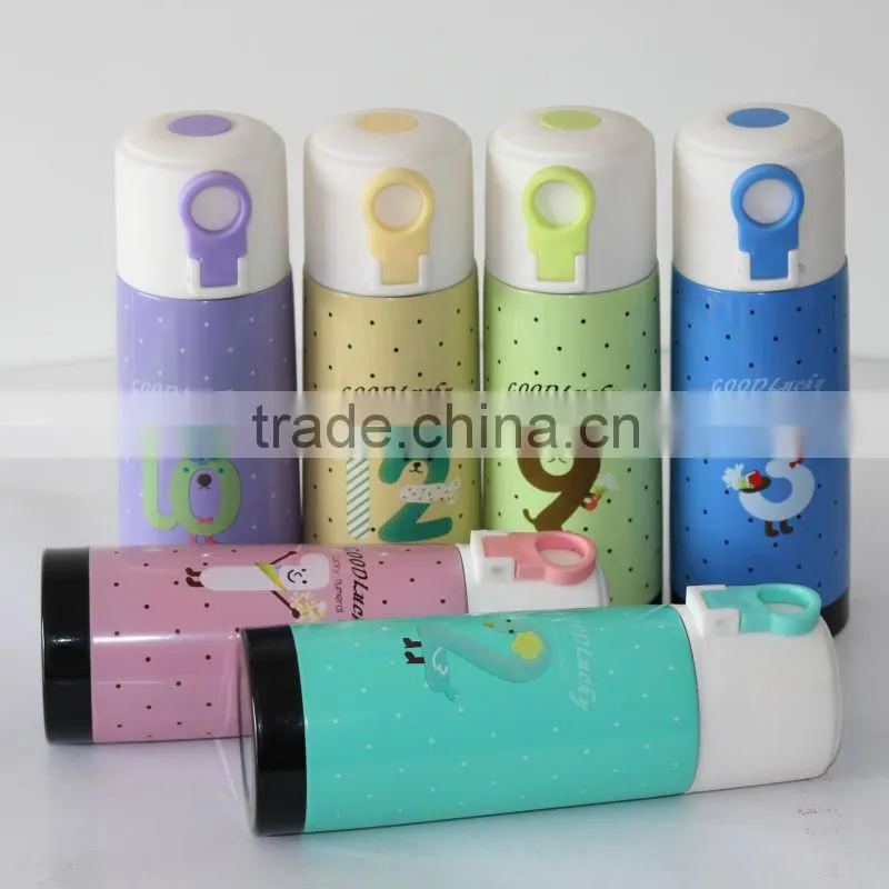 Hand clasp double wall stainless steel high grade children bottle