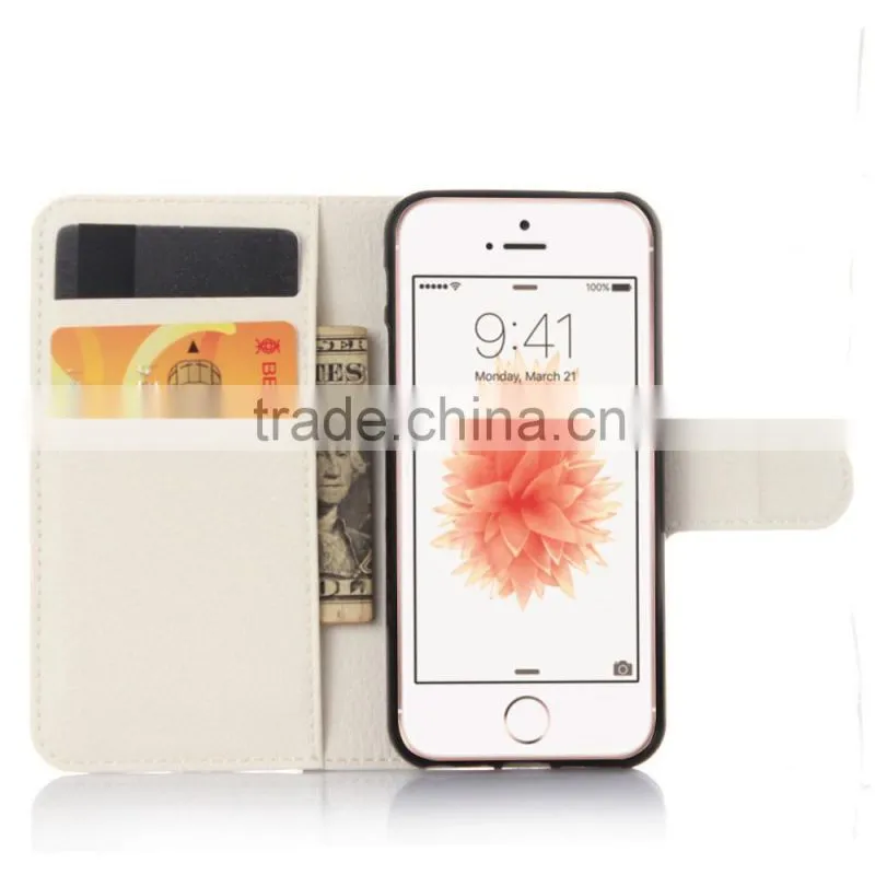Mobile Phone Leather Case Flip Cover Wallet Leather Case For Iphone SE