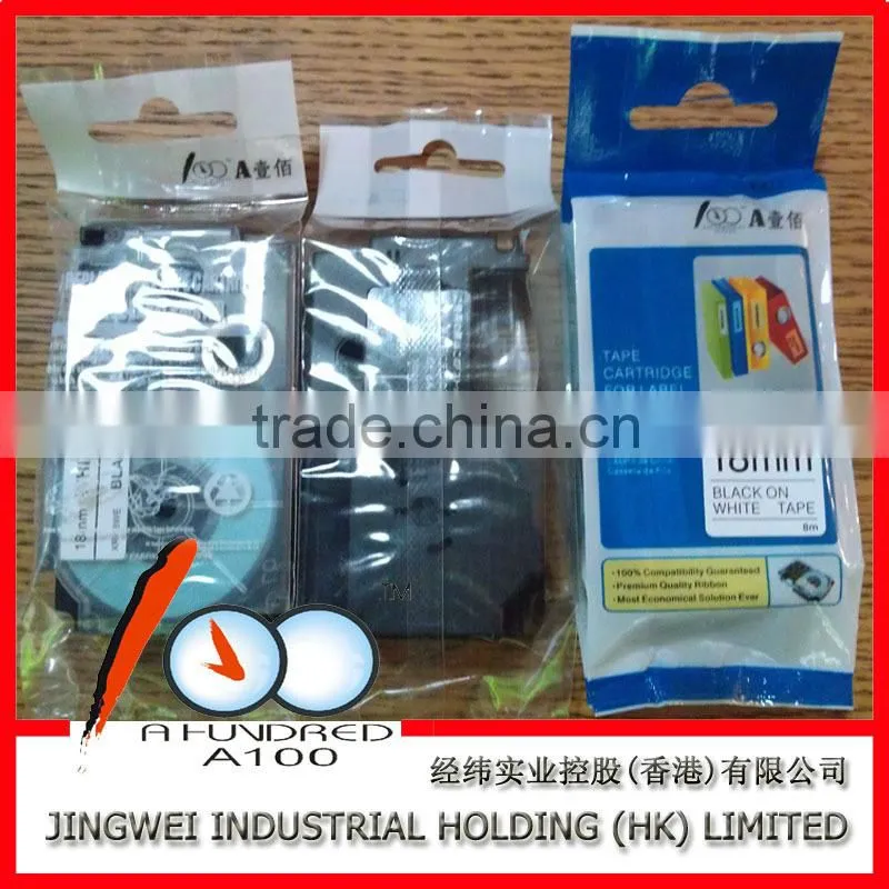 XRA-12WE1 black on white 12mm tape cartridge for compatible casio label printer tape label ribbon