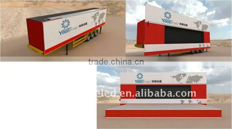 Hot !!!YEESO Mobile stage container C40 , outdoor billboard , night movies with P8 led display screen for popular concerts!