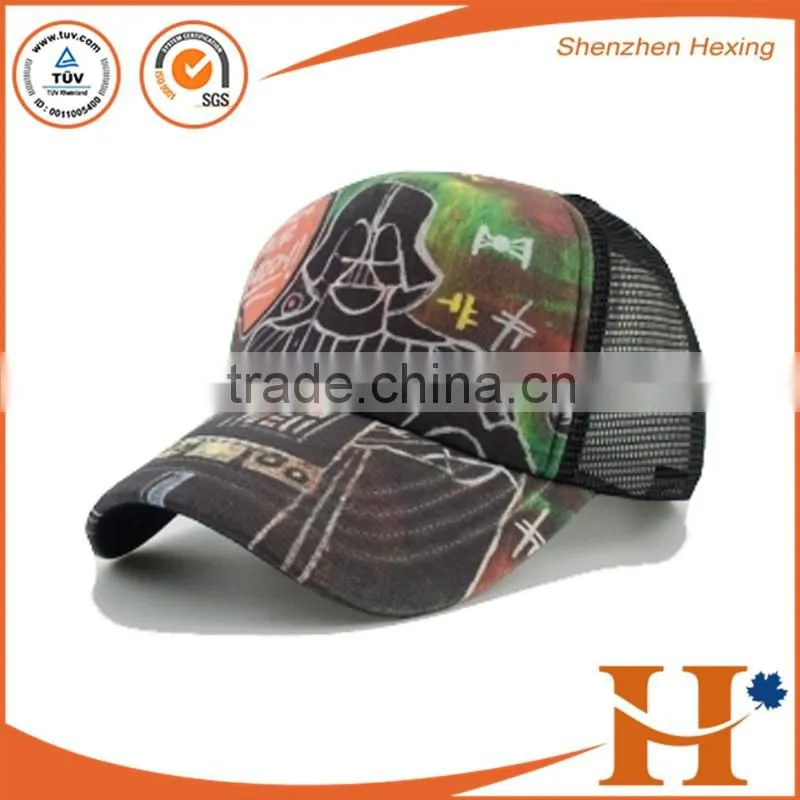 2016 wholesale custom hats and caps half mesh truck cap with high quality