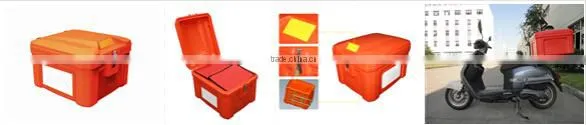 60L Heat Insulated plastic box for take-away food, for food delivery for bikes