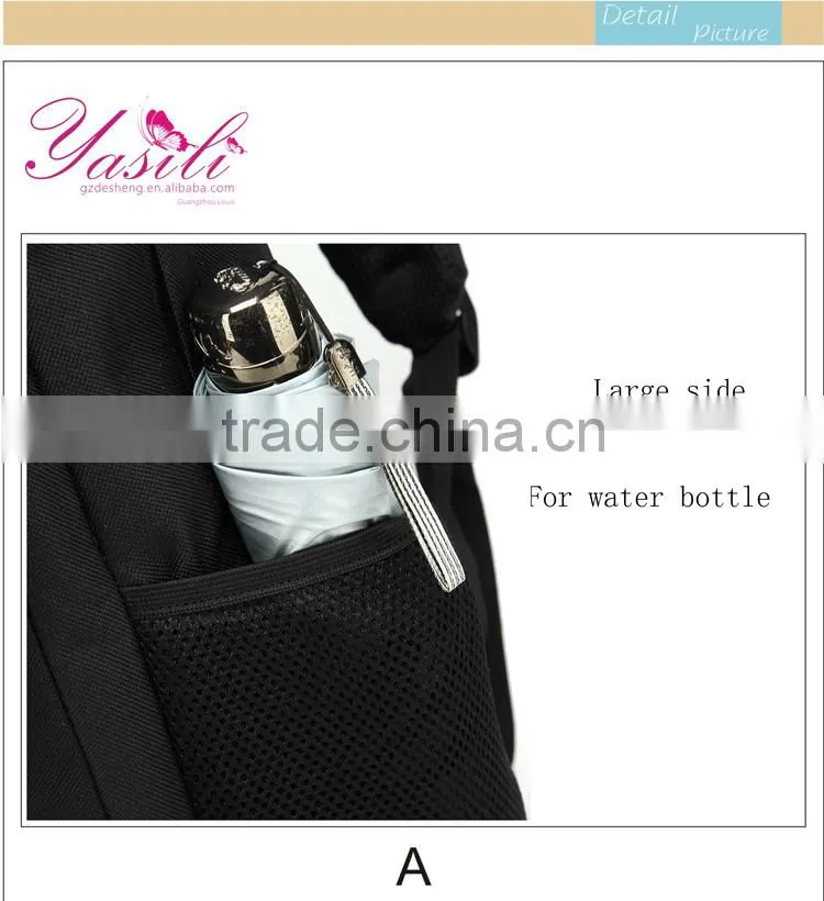 OEM customed school bag internal frame 600D polyester day backpack