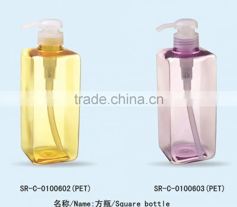 600ml body lotion sprayer shampoo plastic pet bottle containers empty squeeze colored