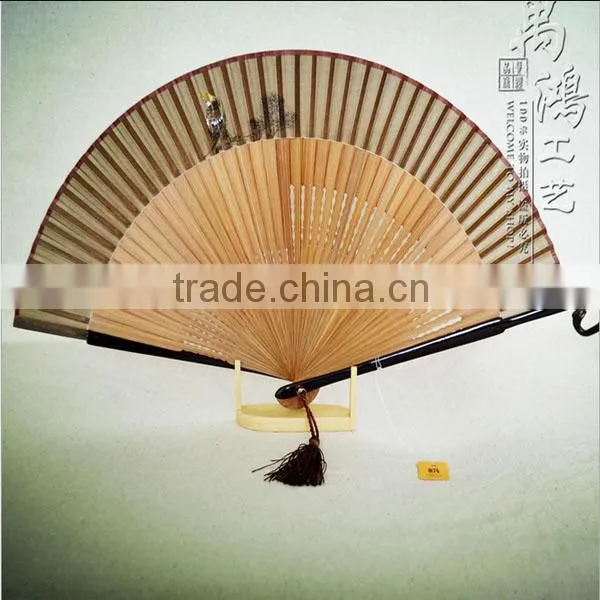 Paint high-grade silk wholesale silk folding fan Zhushan best male fan folding fan Chinese wind WDF001