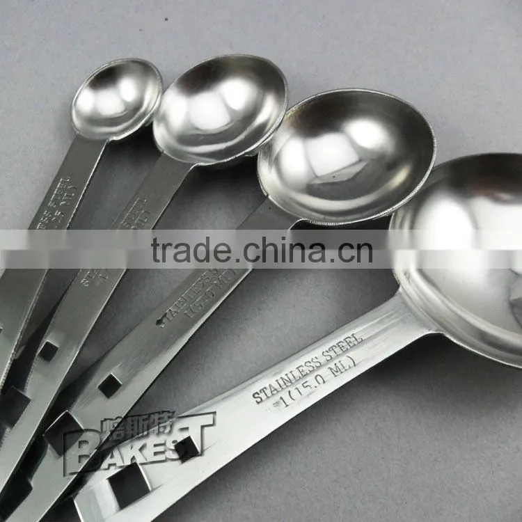 BAKEST Best stainless steel metal measuring spoons/high quality measuring spoons