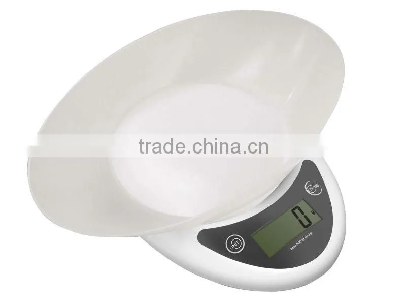 ABS and stainless steel kitchen scale 5kg for promotional gift cheap and lightweight kitchen food scale