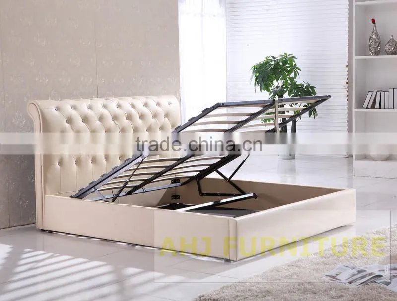 hydraulic lift up storage bed, storage bed frame with gas lift, storage bed hinge mechanism with gas strut
