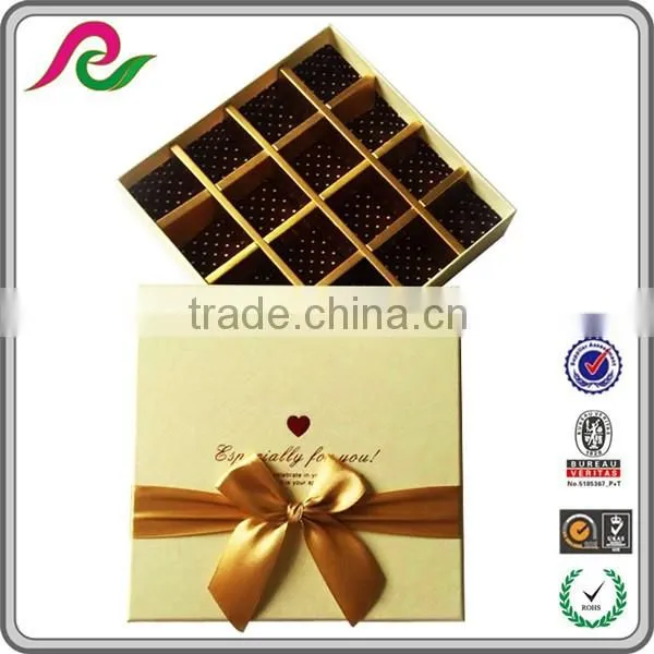 Custom Fancy empty Paper box Gift Box With Ribbon for chocolate packing