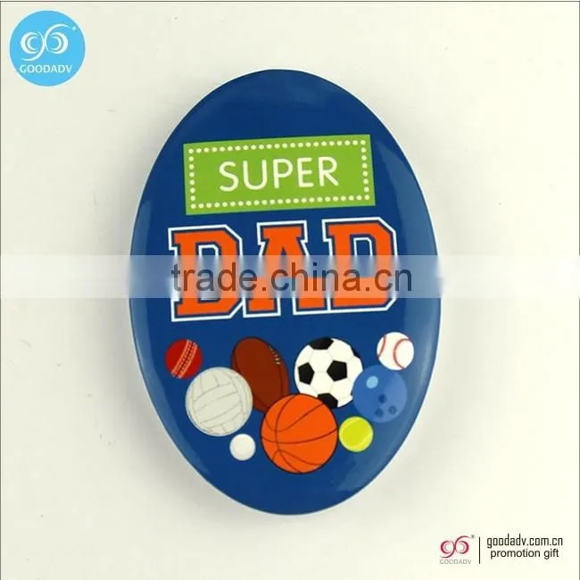 Multifunctional magnetic tin opener custom printed 58mm button bottle opener