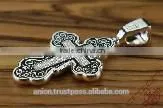 Silver Cross Jesus Christ Crucifix. Russian & Greek Orthodox Style.