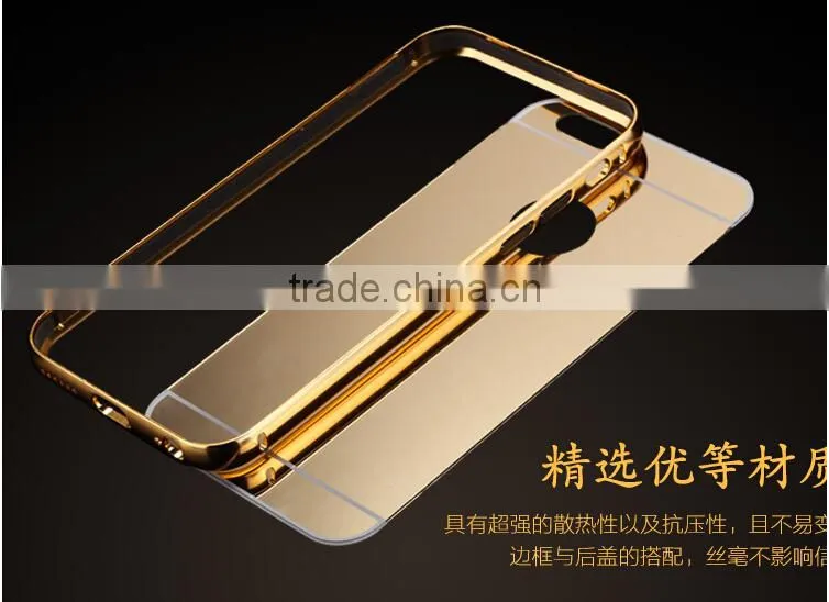 Gold luxury for iphone 6/5/5s/5cAluminum metal case acrylic back aluminum bumper