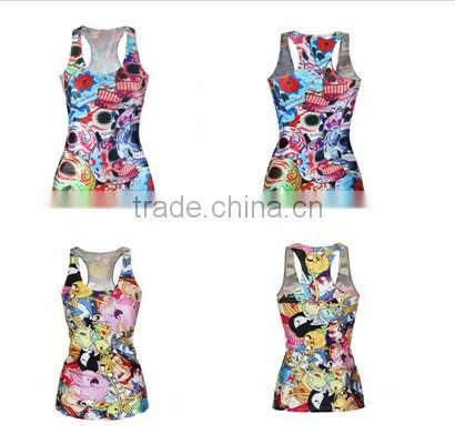 3D Digital Print Womens Vests Tops Singlet Bodycon T-Shirt Tank Top Sleeveless