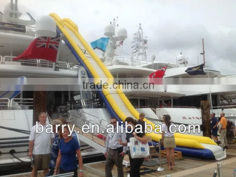 2013 new design high degree arc exciting giant Inflatable slide for yacht and boat