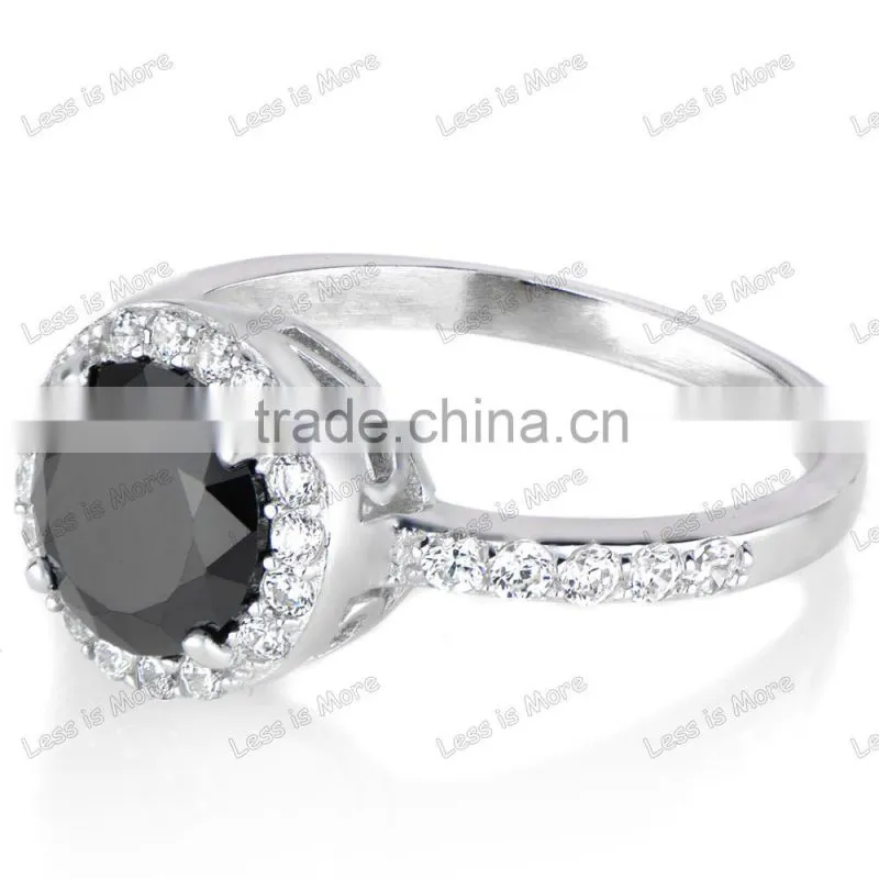 carrie's faux black diamond silver ring for men