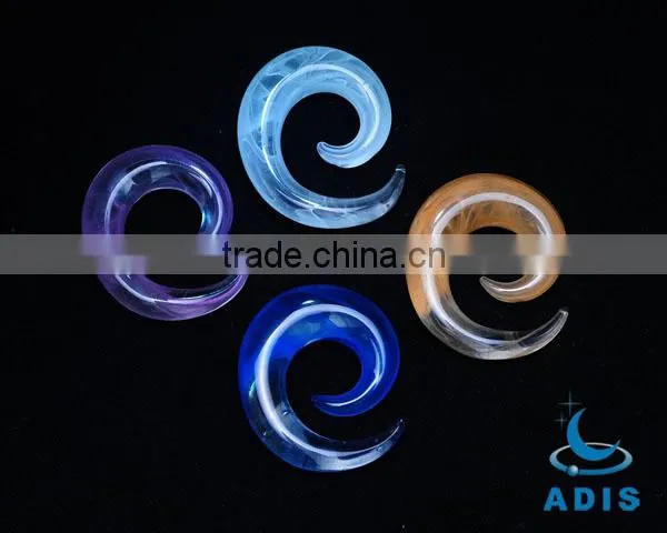 Wholesale helix body piercinf ear expander transparent glass ear plug