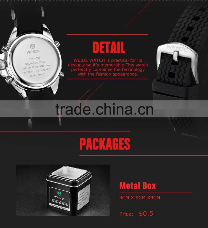 WEIDE Top Brand Watch Silicon Watch Alibaba China Men Watches WH1103-9