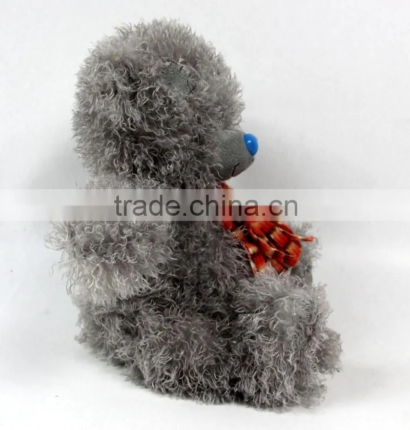 Luckiplus Hot Sale First Class Grey Bear With Scarf Safe Technology Toy For Kids