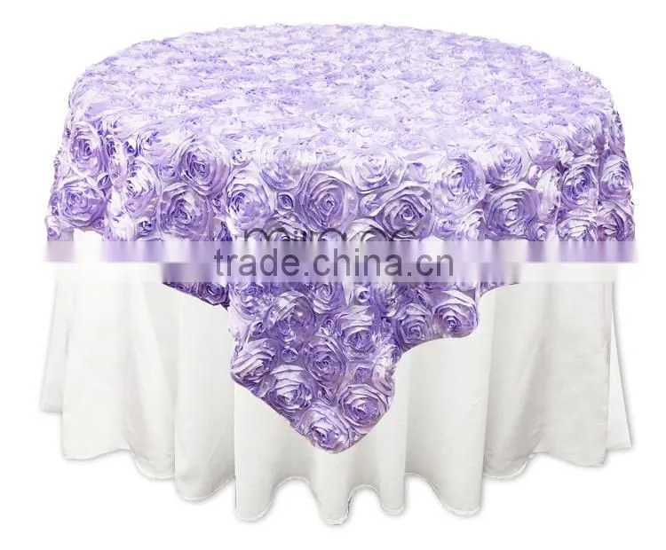 Wedding rosette satin table cloth table overlay