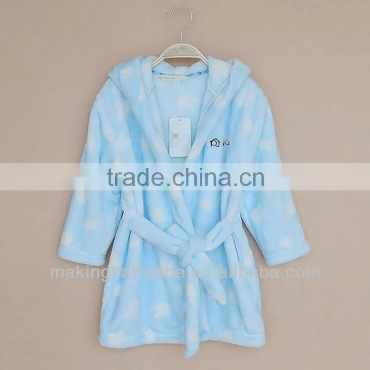 baby toddler printed pattern hooded bathrobe