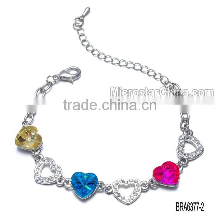 Clover Austrian alloy leather crystal bracelet