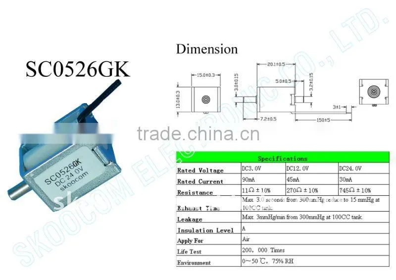 12 volt solenoid valve/exhaust valve normal open type