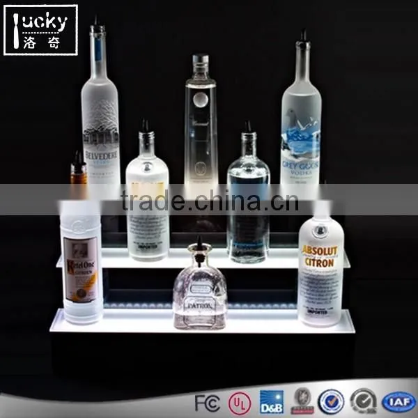 Led Lighting Base Wine Bottle Display Shelf