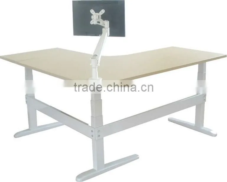 L shape electric adjustable lift desk