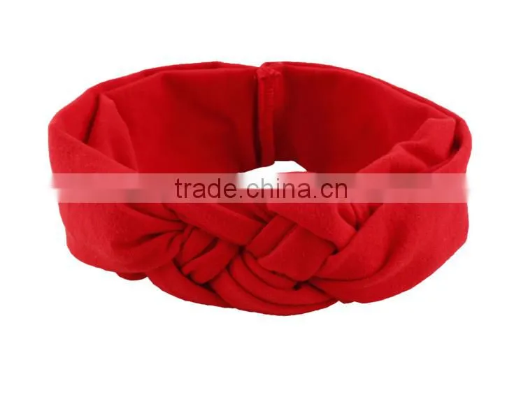 20cm 2016 new children and female baby hair braided cross hair band cotton elastic headband hand knot of peace