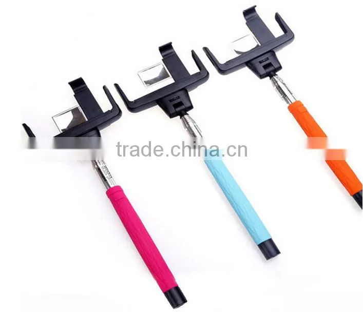 2016 popular fashion selfie stick for mobile phone D09 wireless monopod selfie stick with mirror