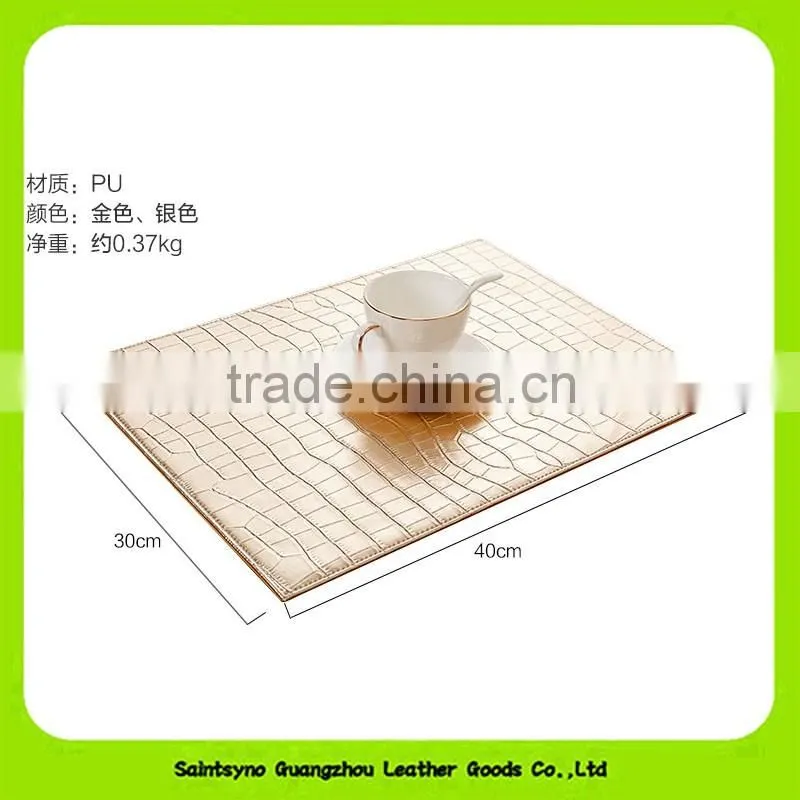 Luxury PU Leather Non-slip Placemat Crocodile Coasters 16019