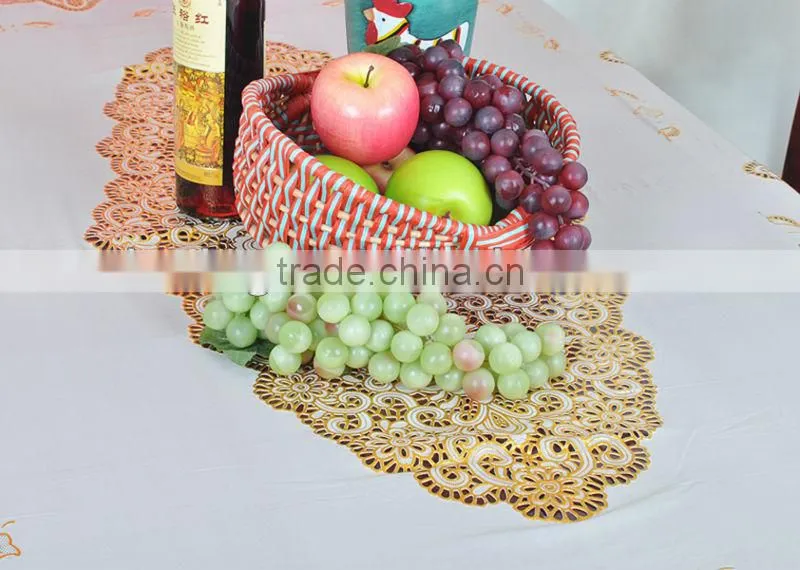 GOLDEN Crochet Vinyl Lace Table cloth - 60*90"