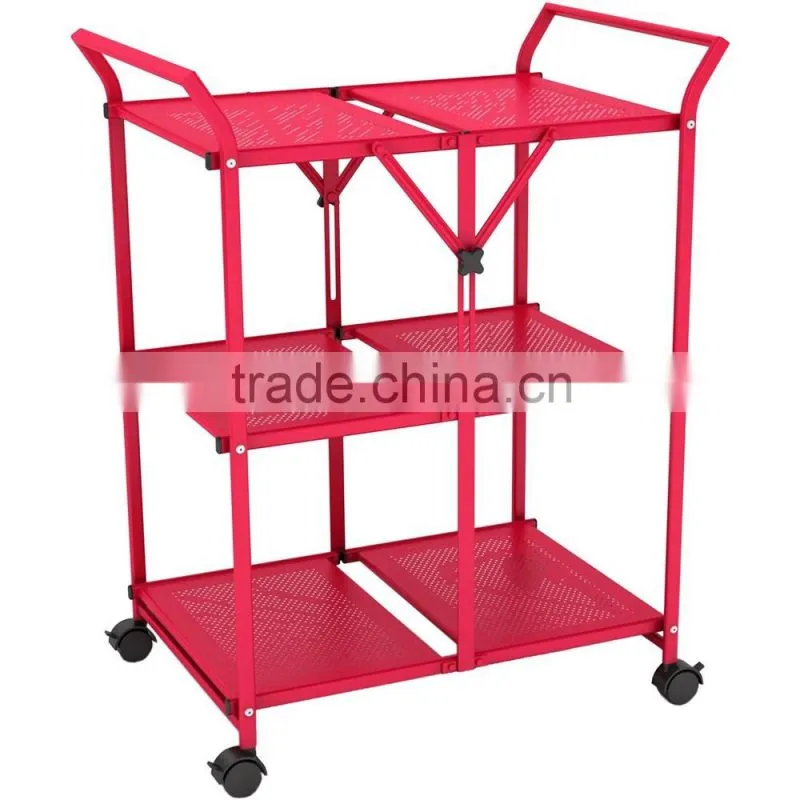 Icegreen Kitchen Use Portable Stainless Steel Folding Work Table/Utility Cart