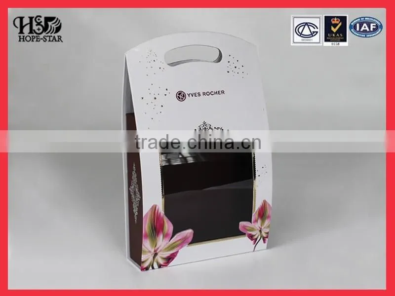 Customized Gift box Cosmetics Packaging Printing Cardboard Portable Paper Box with window