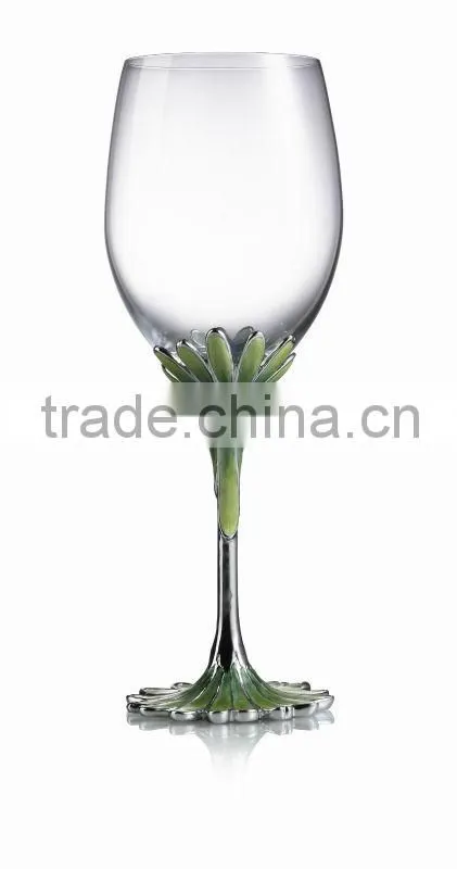 RORO March in Paris daisy enamel crystal glass red wine glass