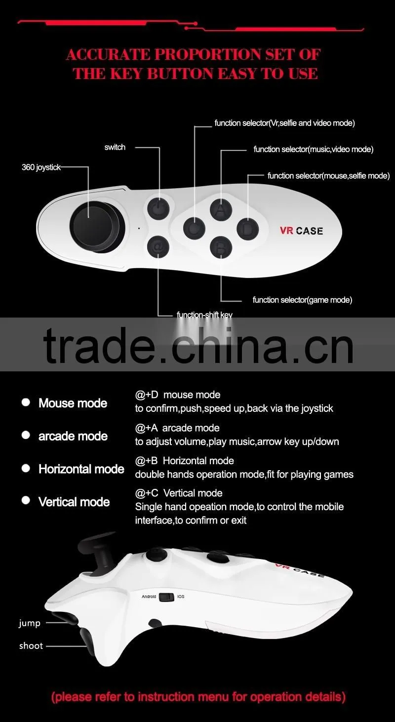 Wholesale wireless bluetooth remote control gamepad VR 3d glasses remote control, China supplier