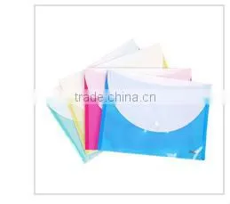 A4 Transparent PP Buckle File Pocket/File Bag with Button