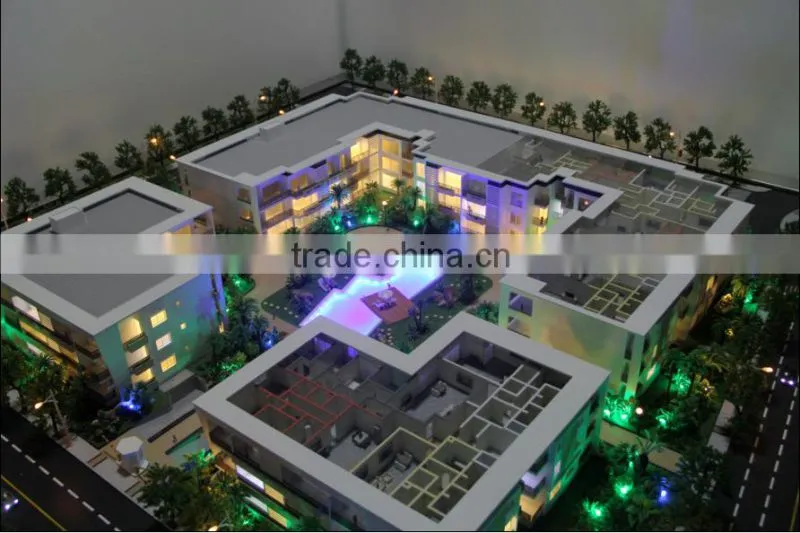 3d building model maker with light systerm /house scale model making