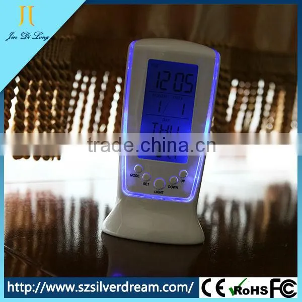 made in china Metal Alarm calender desktop led Clock