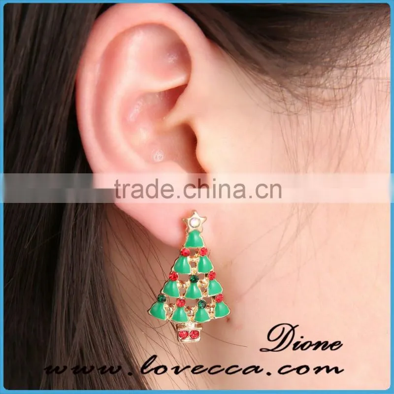 New Arrival womens alloy christmas tree earring