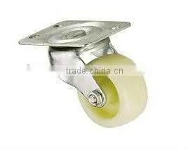 High Quality Nylon White Small Duty Rigid flat plate rubber caster