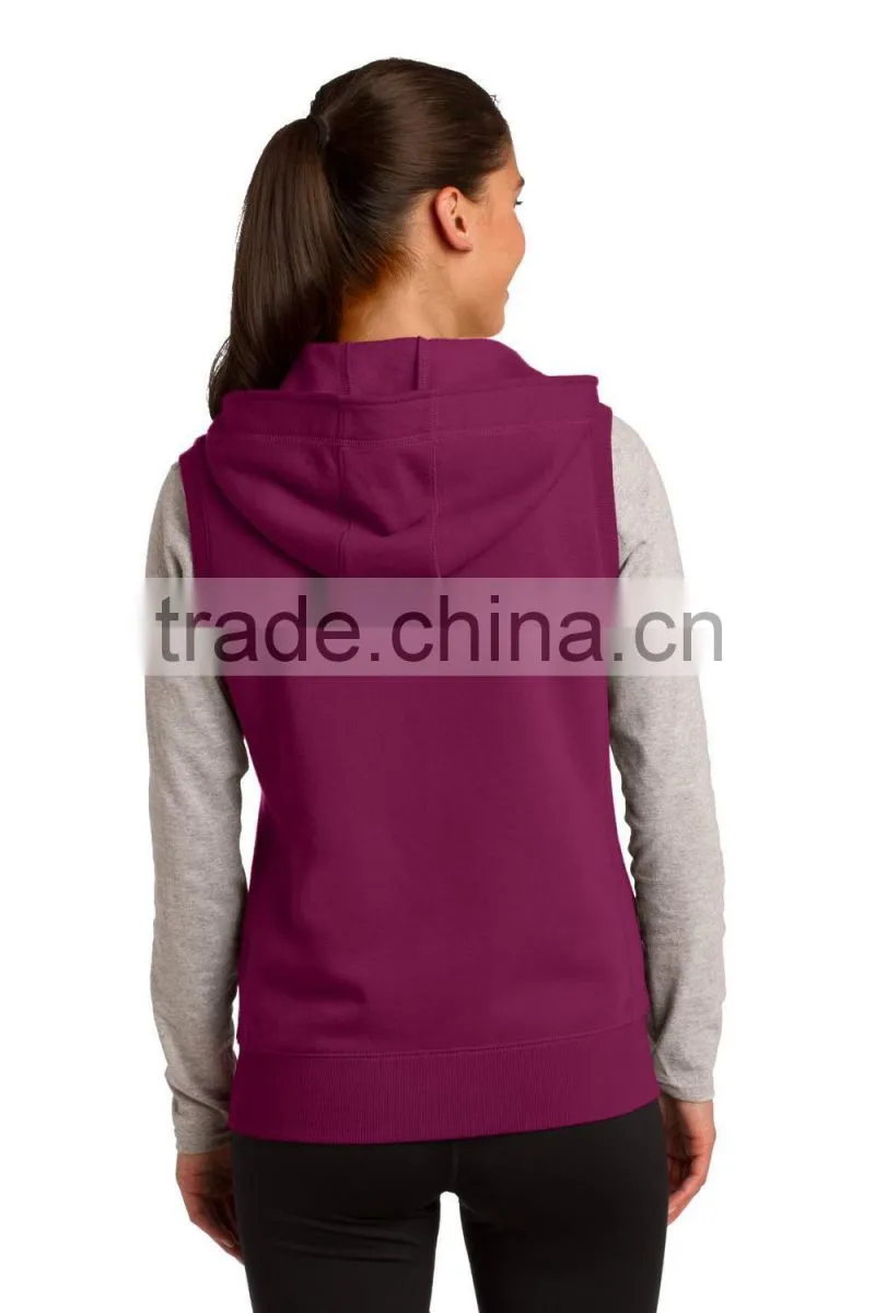 Women sports jacket vest with hood