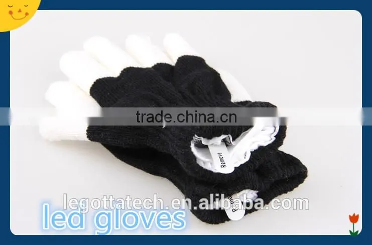 Best selling newest hight quality winter electical fashing lighting colorful laser gloves