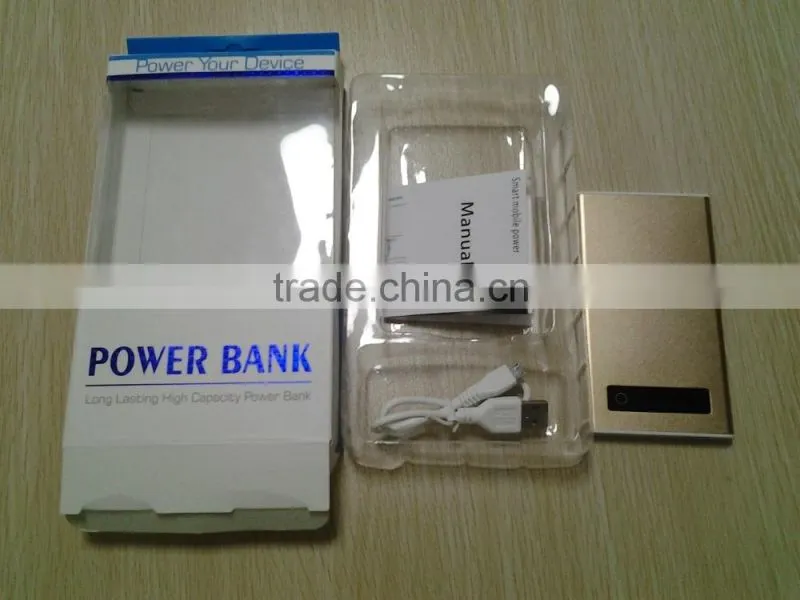 Recommendation! universal portable ultra thin power bank 4000mah aluminium alloy LED screen