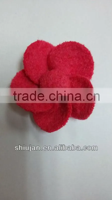 red five petal fabric flower