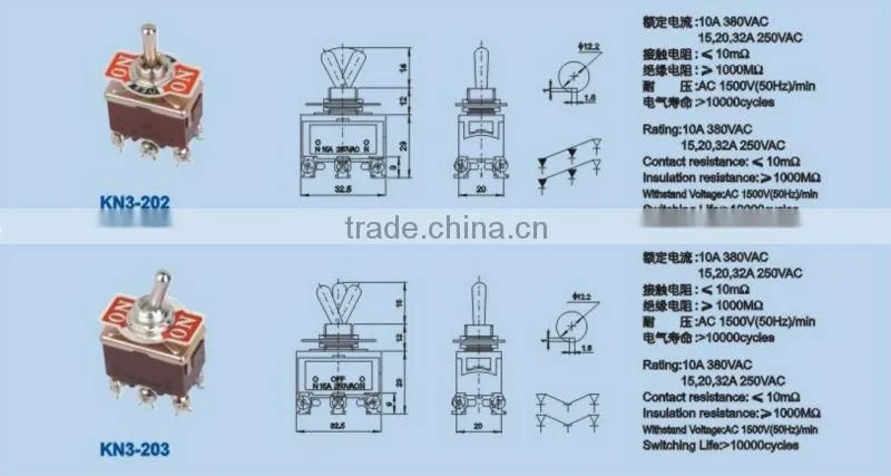 'KN1-103 one way toggle switch