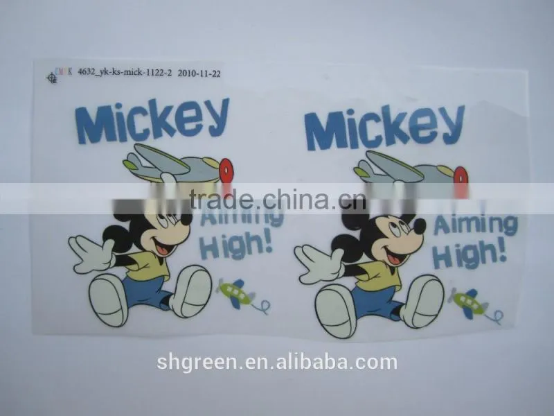 Transparent film size heat transfer label tags for T-shirt