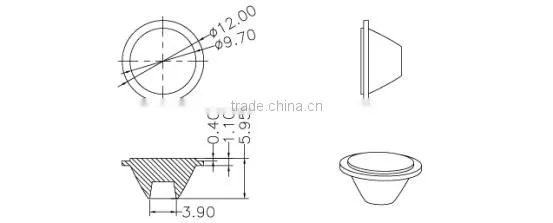 led lens 30/50/68/90 degree for wall washer light match LED light in wholesale